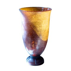 Hand-blown Glass Amber Urn Lamp by Karl Springer