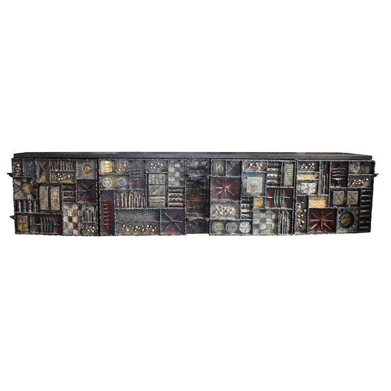 A Wall Hung Sculpture Front Console Signed by Paul Evans, USA, 1