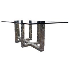 Sculpted Bronze Dining Table by Paul Evans, 1968, USA