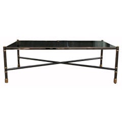 Gunmetal Smoked Glass Low Table by Karl Springer