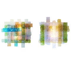 A Pair of Glass Sconces by Poliarte