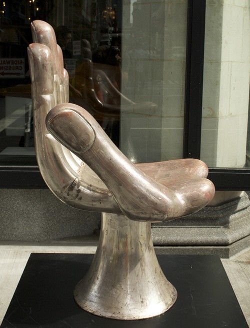 Folk Art Pedro Friedeberg Silver-Gilt Hand Chair
