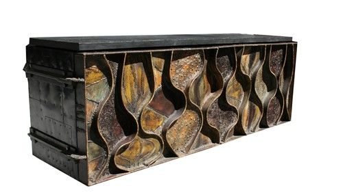 Paul Evans Sculpted Steel Wave-Front Console