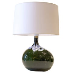 A Single Hand-blown Emerald Glass Lamp by Holmegaard