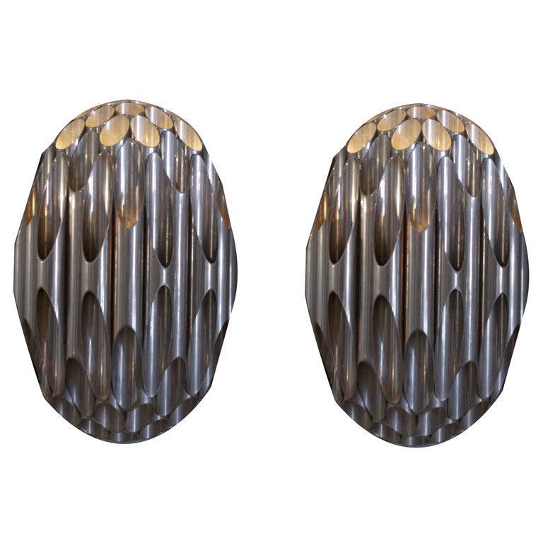 Pair of Maison Charles Honeycomb Sconces, France, circa 1968 For Sale