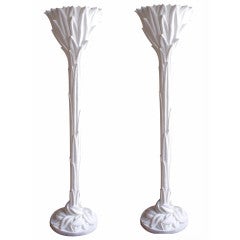 A Pair of Serge Roche Plaster Torcheres, France