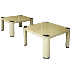 Pair of Goatskin Occasional Tables by Karl Springer 4
