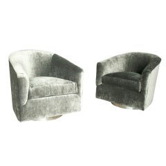 A Pair of Swivel Chairs by Milo Baughman, USA, ca. 1970s