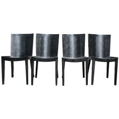 A Set of Four JMF Chairs by Karl Springer, USA, 1985