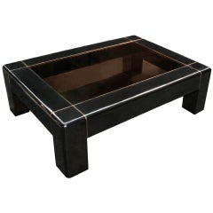 A Rare Gunmetal and Glass Low-table by Karl Springer