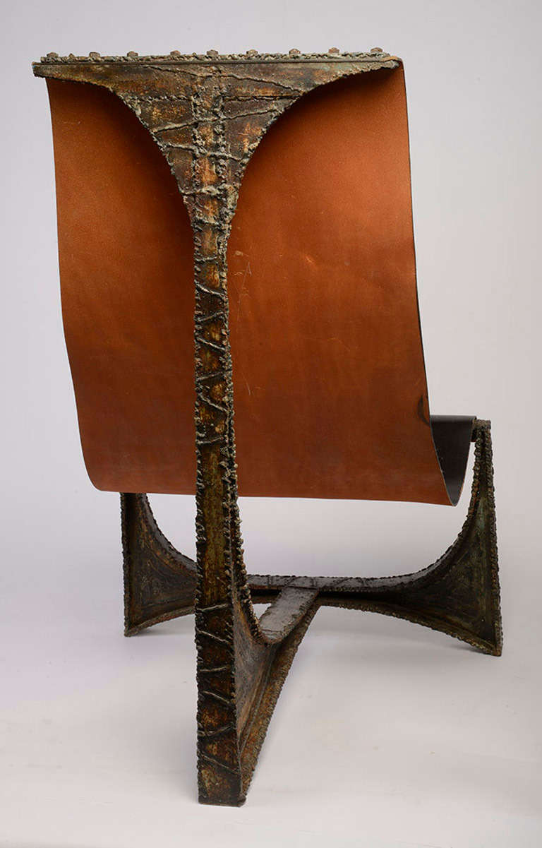 Pair of Paul Evans Studio Welded Steel Sling Chairs, USA 1965 1