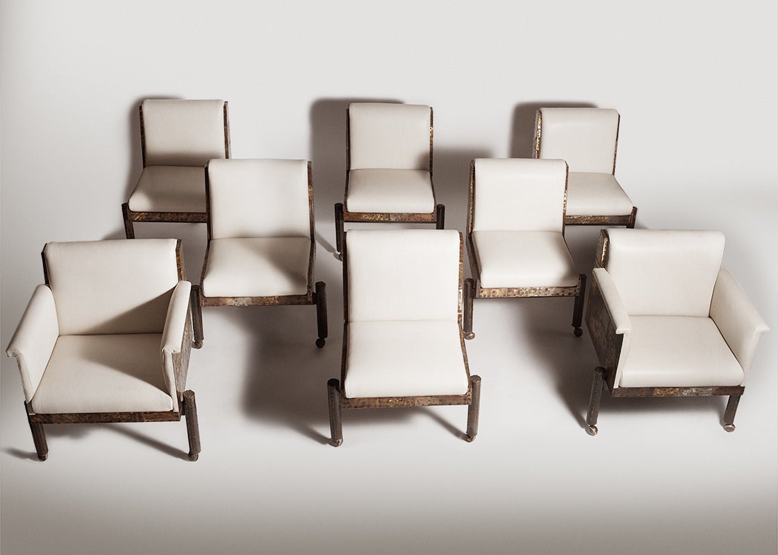 Paul Evans, Set of Eight Patchwork Dining Chairs, USA, 1970 6