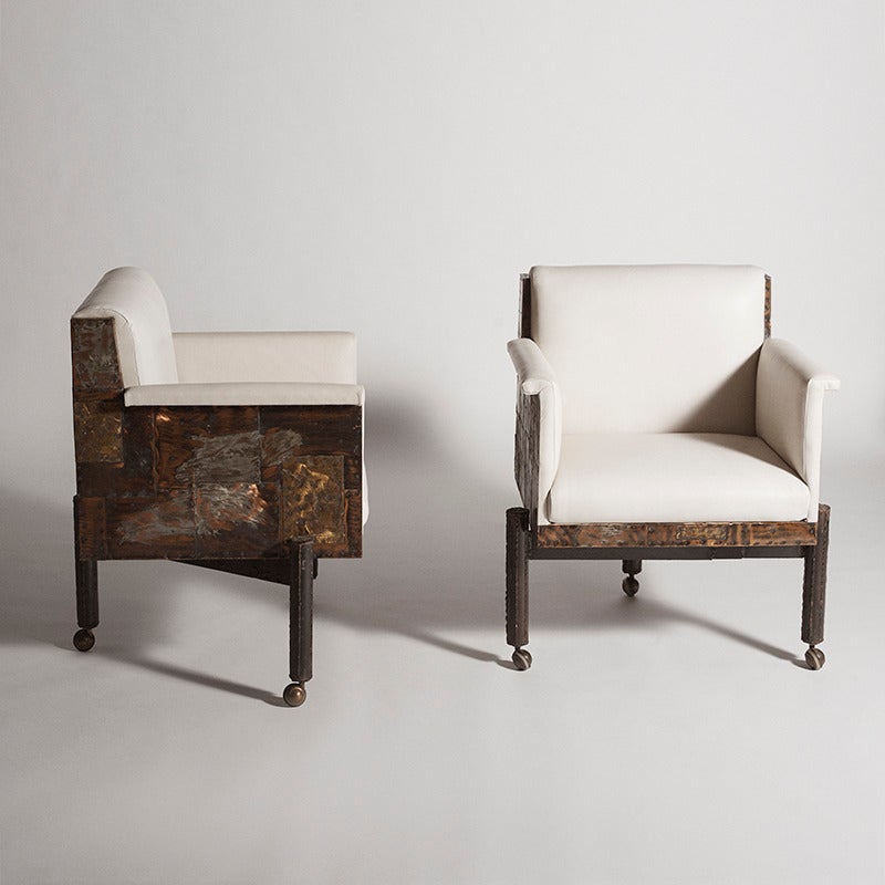 Paul Evans, Set of Eight Patchwork Dining Chairs, USA, 1970 In Excellent Condition In New York, NY