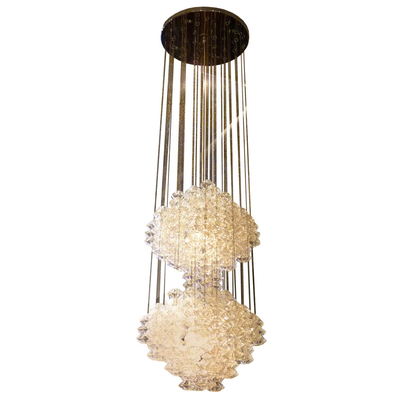 Kalmar, Double Pagoda Pendant Chandelier, circa 1960s
