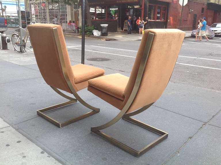 Late 20th Century Milo Baughman, Six Bronze Dining Chairs, USA, circa 1970s