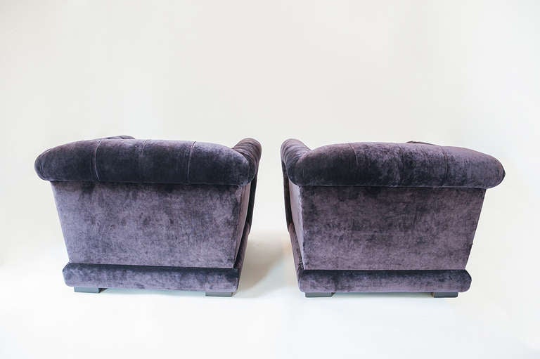 American James Mont Pair of Tufted Club Chairs, USA, circa 1948