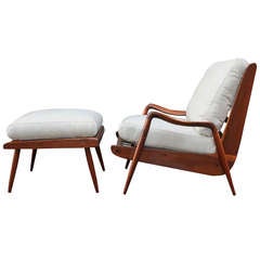 New Hope Lounge Chair and Ottoman by Phillip Lloyd Powell. c. 1960