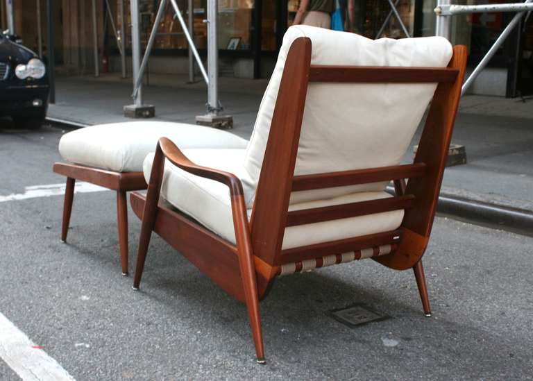 Mid-Century Modern New Hope Lounge Chair and Ottoman by Phillip Lloyd Powell. c. 1960