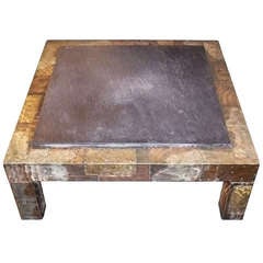 A Patchwork Coffee Table with Slate Top by Paul Evans, USA, c.1970s