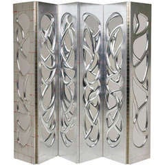 Pair of Silvered-Walnut Mirrored Screens by Phillip Lloyd Powell, 2000