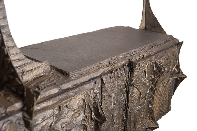 Paul Evans Freeform Sculpted Bronze Wall-Mounted Console, Usa, circa 1970s 1