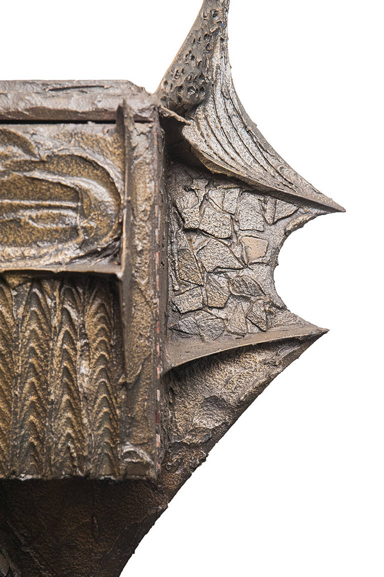 Late 20th Century Paul Evans Freeform Sculpted Bronze Wall-Mounted Console, Usa, circa 1970s