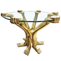 Gold Side Table by Pedro Friedeberg, Mexico, 2009