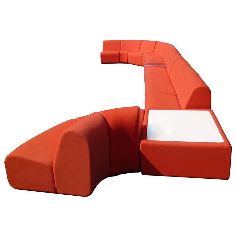 Mid-Century Modern 12 Section Vectra Contract Tappo Sofa by John Mascheroni, Italy 1979