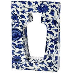 "After China Bottle" Blue and White Cube Vase