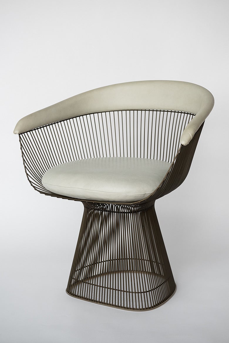 Mid-20th Century Warren Platner, Set of Six Bronze Dining Chairs, USA, 1960s