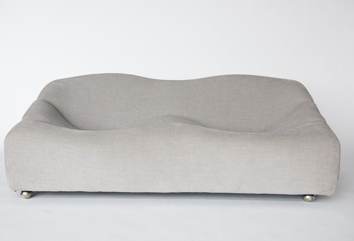The “ABCD” settee by Pierre Paulin, 1968 is both fun and functional. Vivid grey upholstery covers a foam and fiberglass structure, with four casters at the bottom. It is in excellent original condition.

Dimension: 64″ W x 23.5″ H x 30″ D.