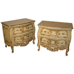 A Pair of Louis XV Style Cream Painted Petit Commodes, by Don Rouseau