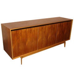 Modern Walnut and Fruitwood Side Cabinet