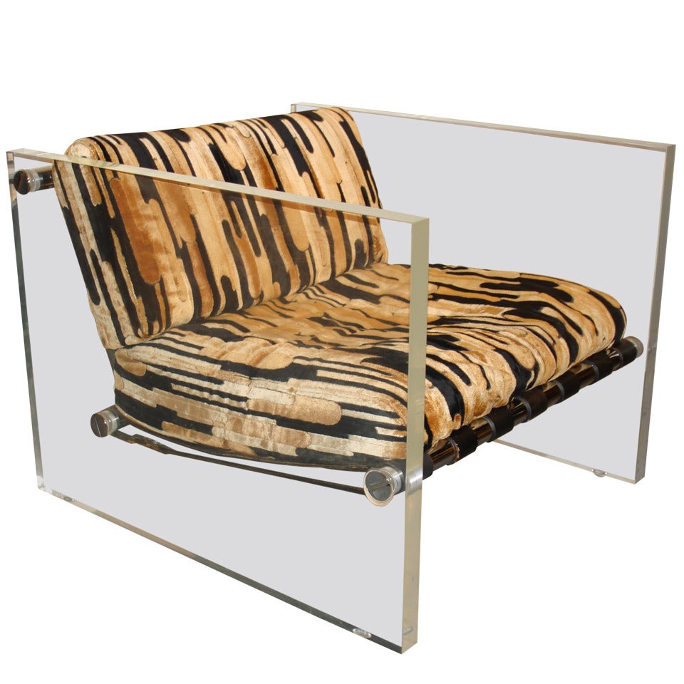 Modern Lucite Club Chair, by Vladimir Kagan For Sale