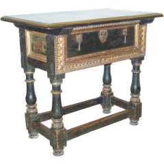 A Spanish Colonial Baroque Polychromed Side Table
