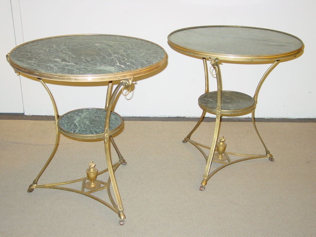 A Pair of Louis XVI Style Ormolu Gueridon, Late 19th Century
