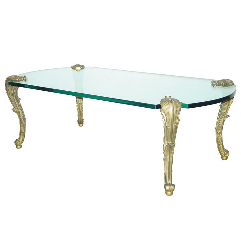 A Louis XV Style Ormolu and Glass Coffee Table, by P. E. Guerin