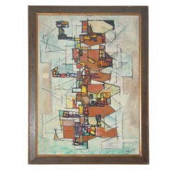 60's American Abstract Oil on Canvas "Untitled" Signed Chase