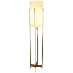 Modern Brass and Lucite Floor Lamp/Torchere, by Nanda Vigo