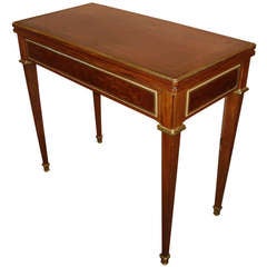 Antique Louis XVI Style "Plum-Pudding" Mahogany Games Table, by Gervais Durand