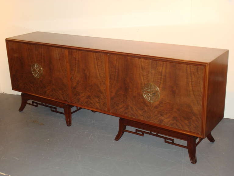 French Brass Mounted Walnut Buffet
