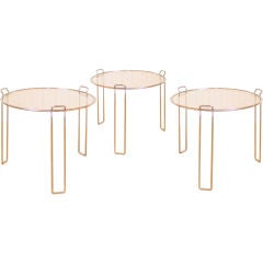 A Nest of 3 Chrome Side Tables