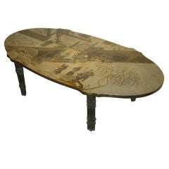 Philip and Kelvin LaVerne Etched Bronze Coffee Table