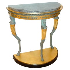 A Swedish Neo-Classic Gilt and Patinated Wood Console