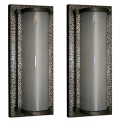 Pair of Large Wrought Iron Wall Sconces 9