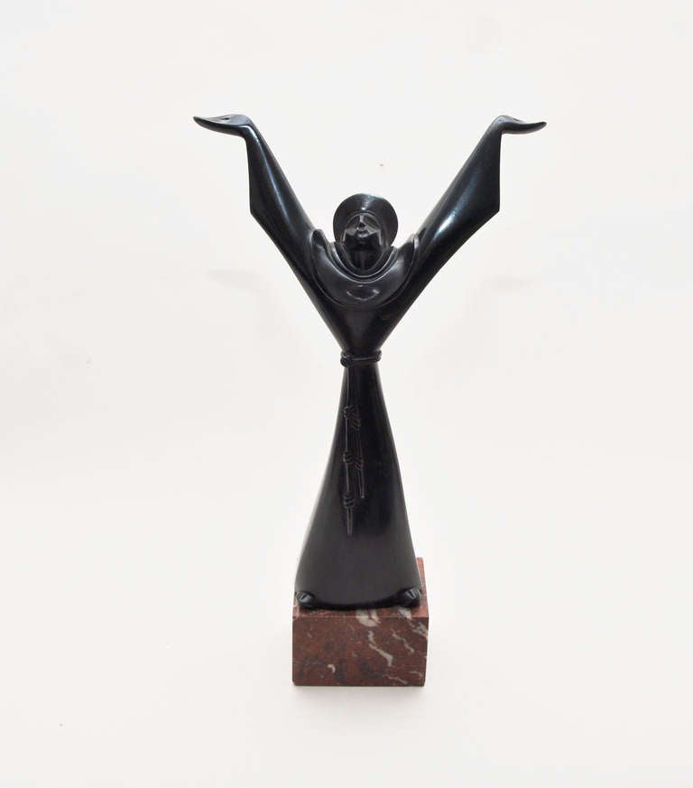 French Cubist Bronze by Ferdinand Parpan For Sale 3