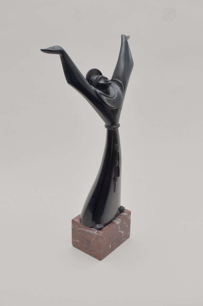 French Cubist Bronze by Ferdinand Parpan For Sale 1
