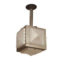 French Art Deco Ceiling Fixture by Muller