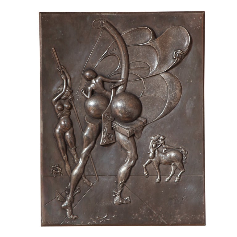 Dali Silvered Bronze Panel "Centaurus"