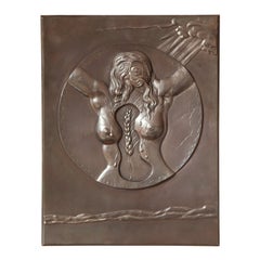 Retro Dali Bronze Bas-Relief Fécondité